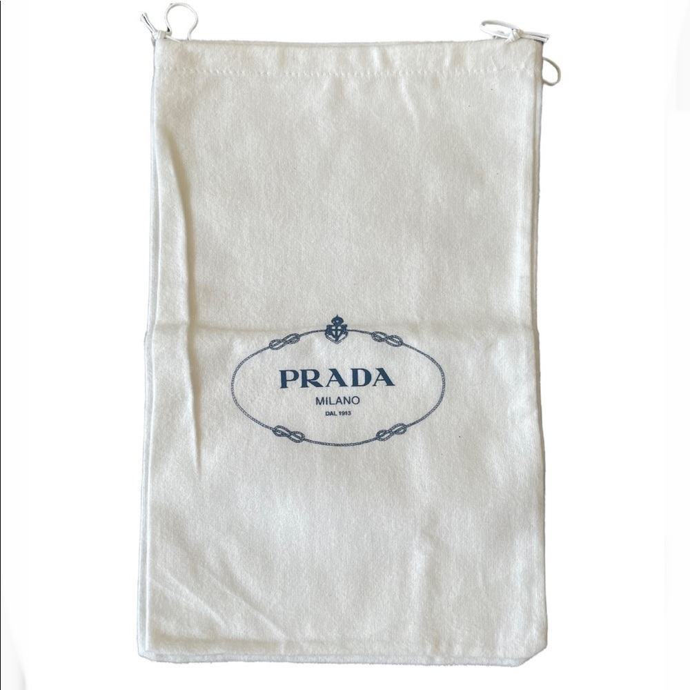 Prada soft white Dustbag w/ black spellout